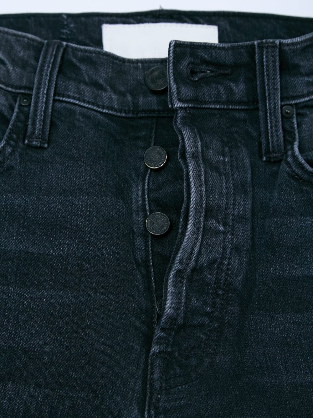 MOTHER SUPERIOR Tomcat Lies Lies Lies Black Denim High Rise Straight Leg Jeans - Picture 6 of 16